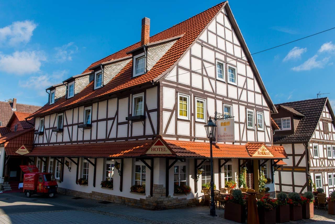 Das Fachwerkhaus Zum Chattenturm von außen